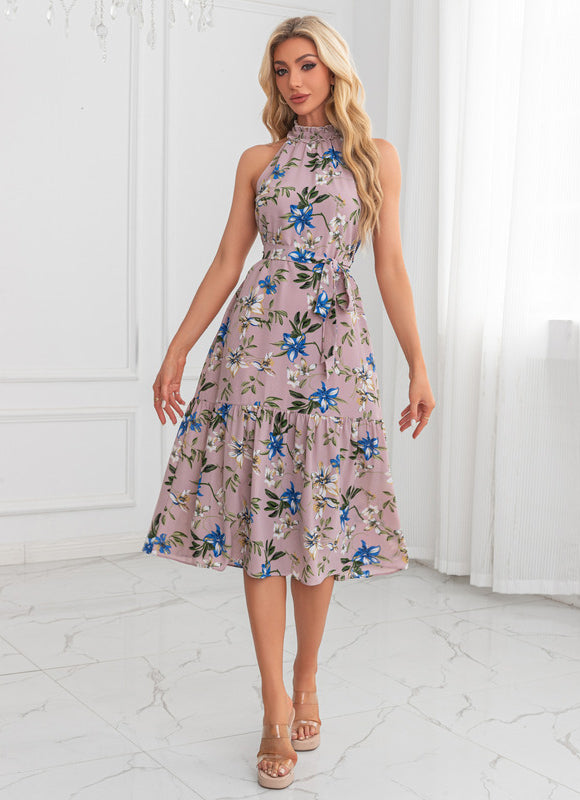 Robe Trapèze Midi Imprimée - gallery 1