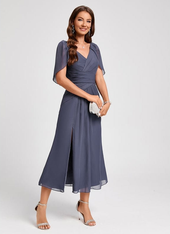Robe Trapèze Florale Marine
