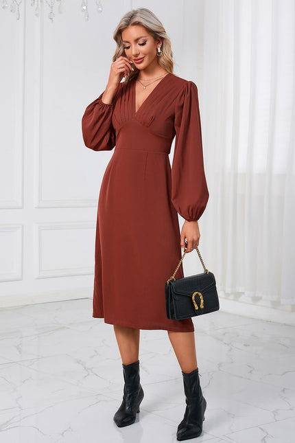 Robe Trapèze Chocolat Satinée - gallery 5