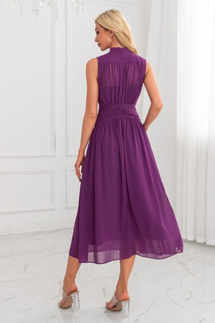 Robe Trapèze Violet Élégant - gallery 2