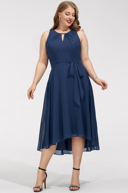 Robe Trapèze Bleue Marine Cocktail - gallery 8