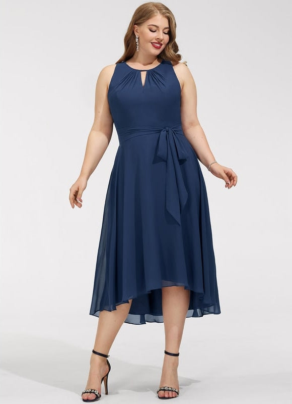 Robe Trapèze Bleue Marine Cocktail - gallery 8