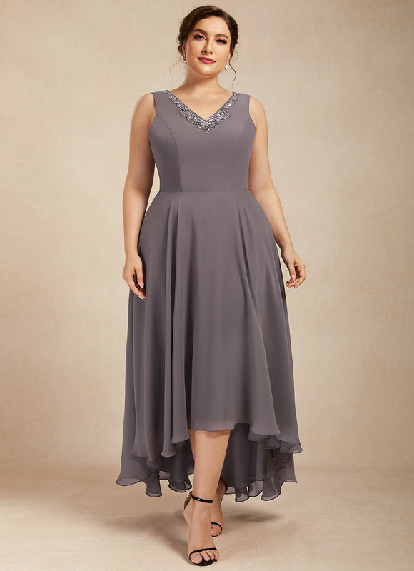 Robe Trapèze Gris Satiné Élégant - gallery 8