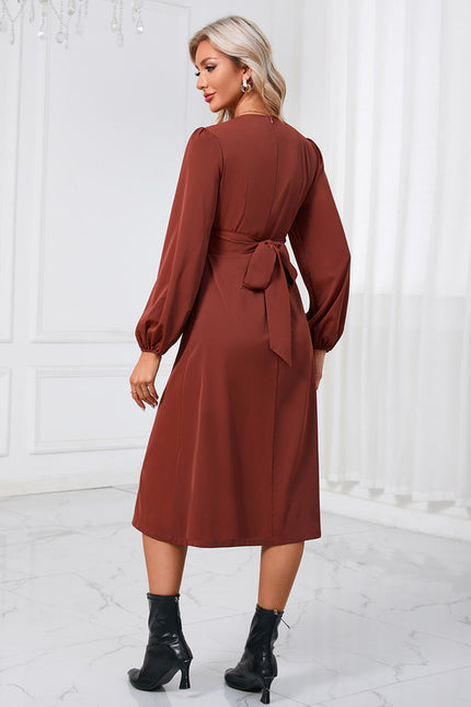 Robe Trapèze Chocolat Satinée - gallery 1