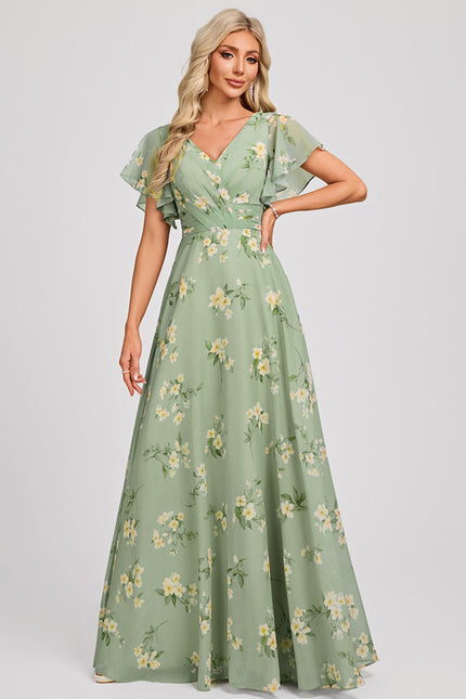 Robe Trapèze Mousseline Fendue - gallery 1