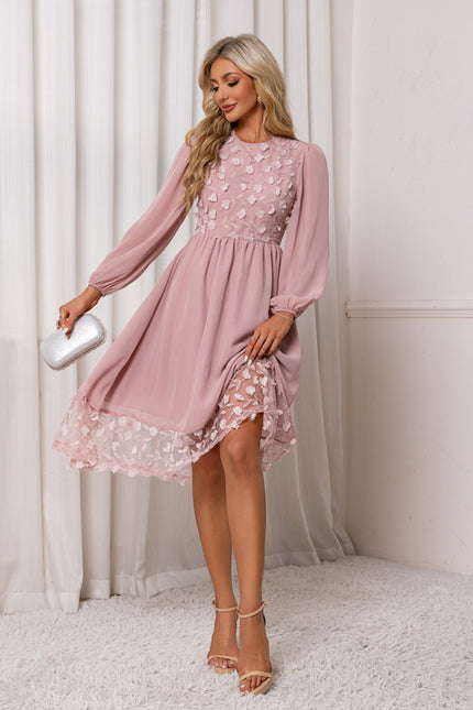 Robe Trapeze Rose Poudré - gallery 3