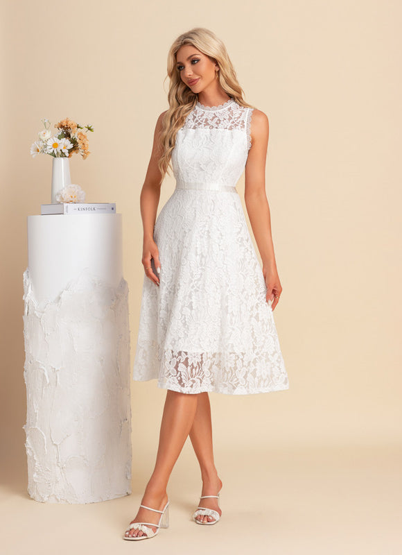 Robe Trapèze Dentelle Midi - gallery 4