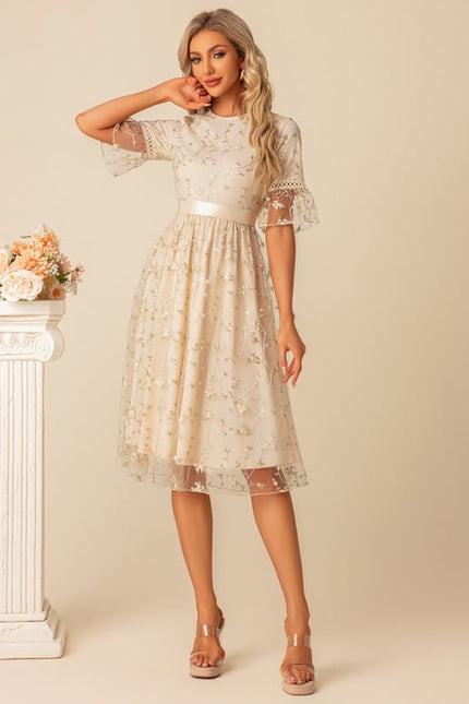 Robe Trapèze Floral Évanescence - gallery 1