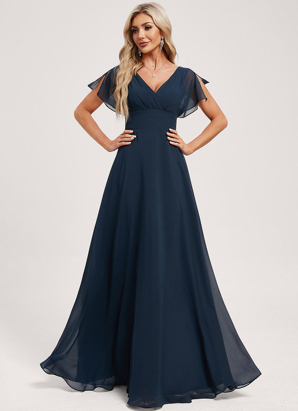 Robe Trapèze Longue Beige Élégante