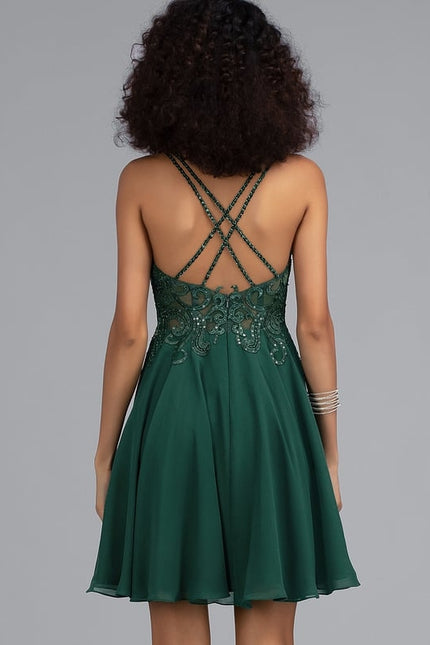 Robe Trapèze Émeraude Éphémère - gallery 2