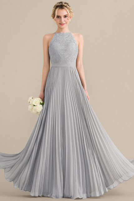 Robe Trapèze Gris Élégance Plissée