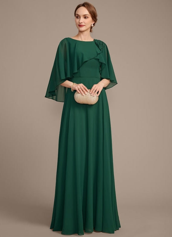 Robe Trapèze Émeraude Flottante - gallery 2