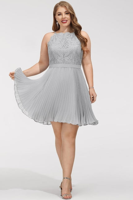 Robe Trapèze Lueur Grise Élégante - gallery 7