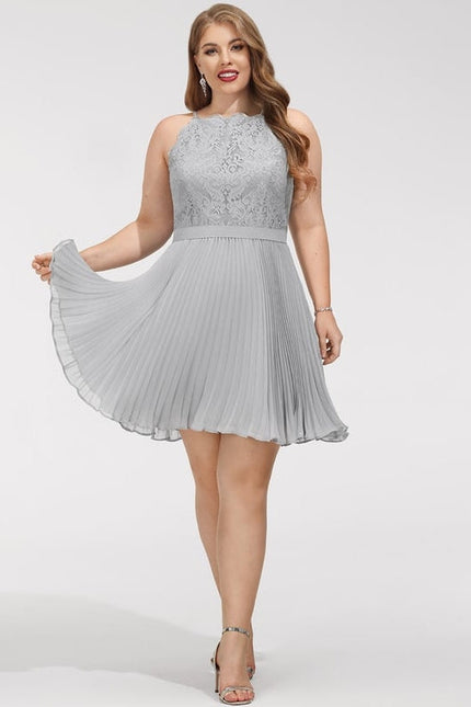 Robe Trapèze Lueur Grise Élégante - gallery 7