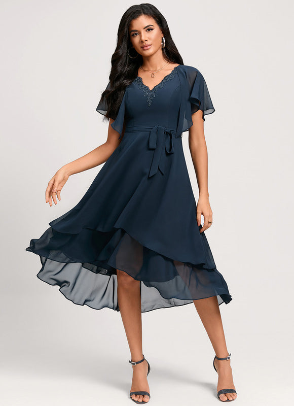 Robe Trapèze Aérienne Sombre - gallery 3