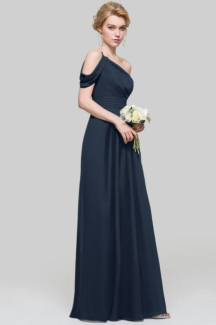 Robe Trapèze Asymétrique Beige - gallery 9