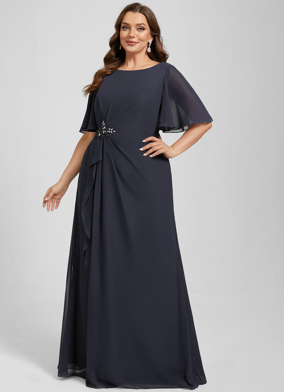 Robe Trapèze Élégance Marine Éthérée - gallery 9