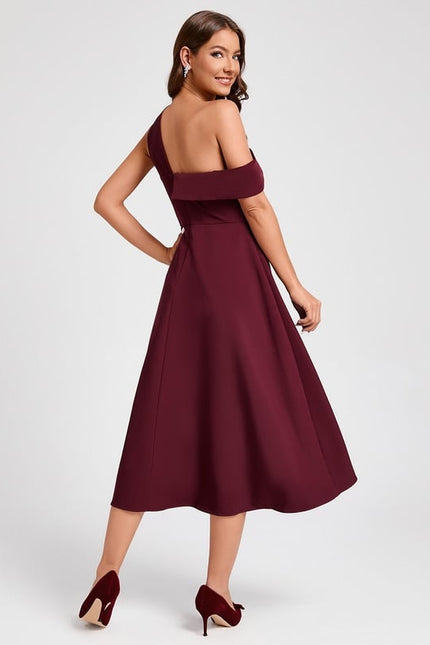Robe Trapèze Bordeaux Flottant - gallery 1