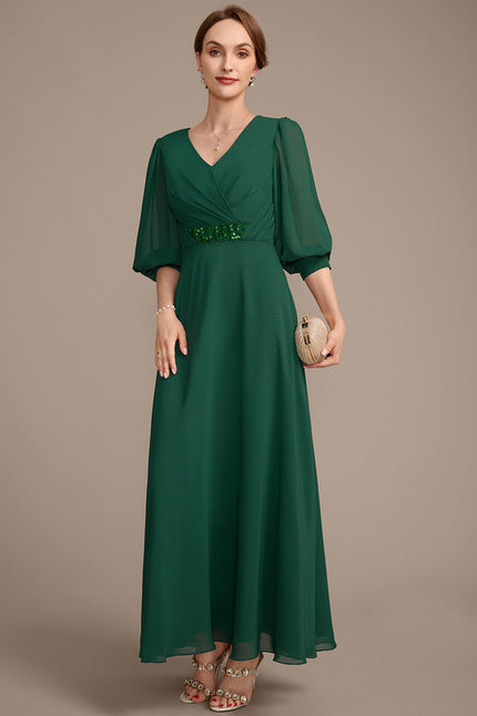 Robe Trapèze Vert Émeraude Élégant