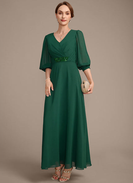 Robe Trapèze Vert Émeraude Élégant