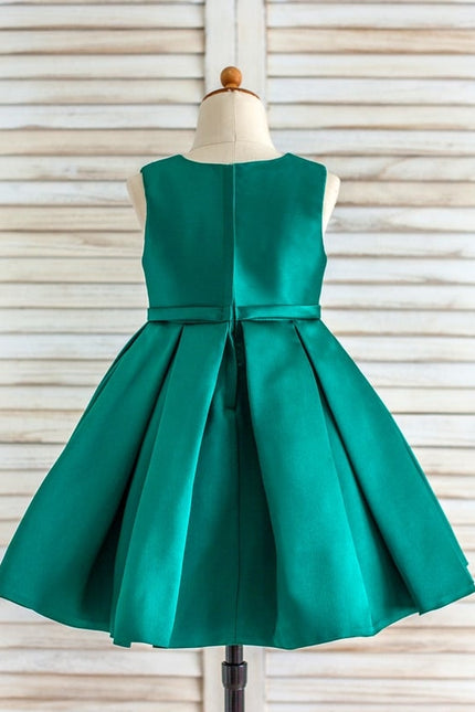 Robe Trapèze Satin Vert Poudré - gallery 5