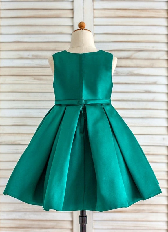 Robe Trapèze Satin Vert Poudré - gallery 5