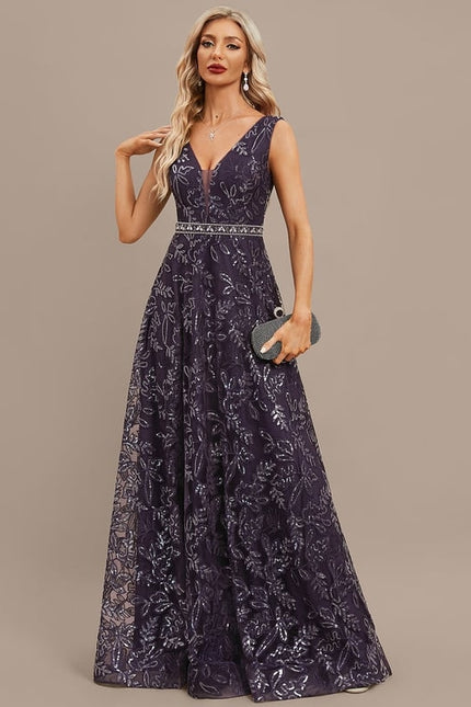 Robe Trapèze Élégance Pourpre - gallery 2