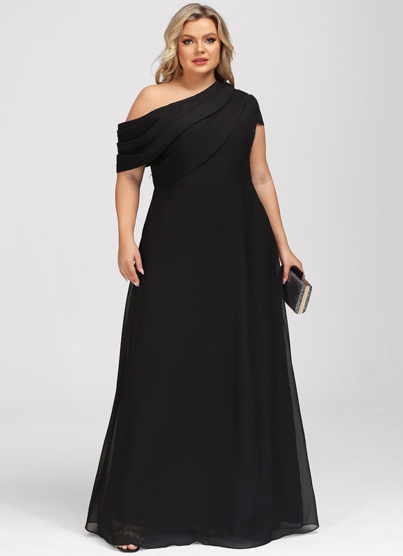 Robe Trapèze Noire Plissée Soirée - gallery 6