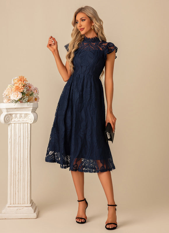 Robe Trapèze Nuit Écarlate - gallery 5