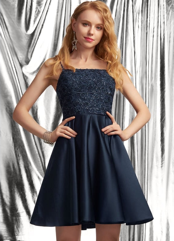 Robe Trapèze Rêve Rosé Satiné - gallery 1