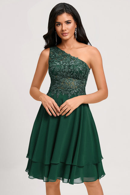 Robe Trapèze Vert Émeraude Chic - gallery 2