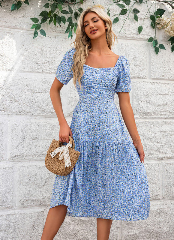 Robe Trapèze Céleste Rayonne - gallery 2