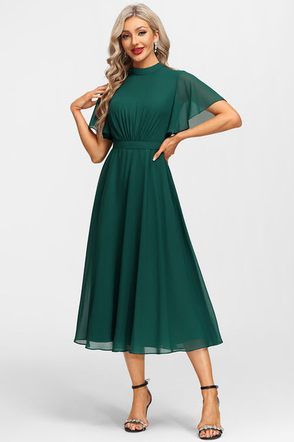 Robe Trapèze Vert Émeraude - gallery 4