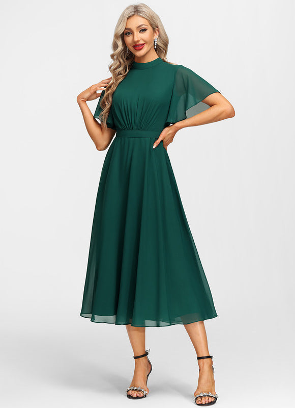 Robe Trapèze Vert Émeraude - gallery 4