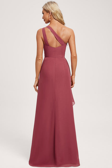 Robe Trapèze Asymétrique Beige - gallery 4