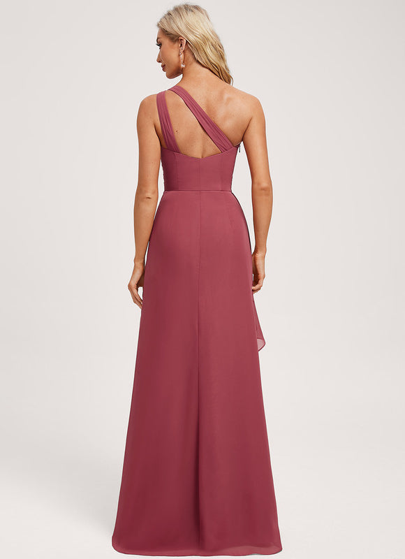 Robe Trapèze Asymétrique Beige - gallery 4