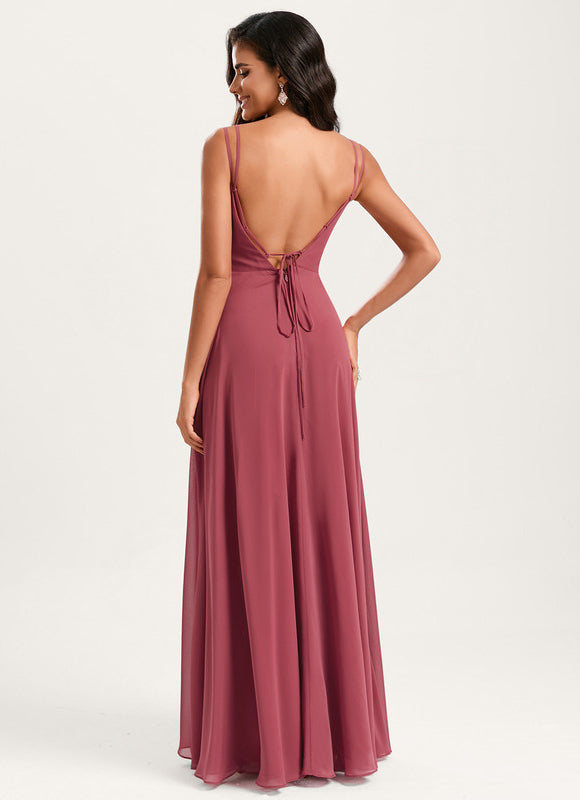 Robe Trapèze Mousseline Fendue - gallery 7