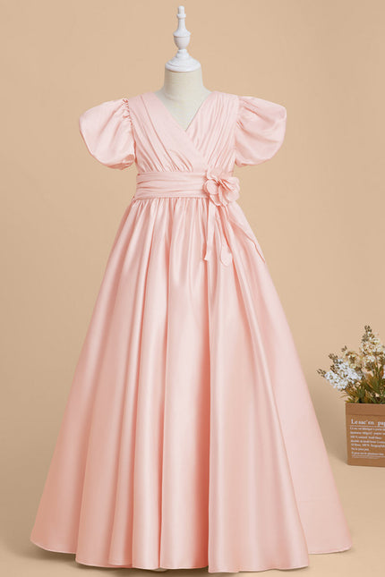 Robe Trapèze Satinée Poudrée