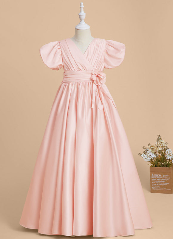 Robe Trapèze Satinée Poudrée