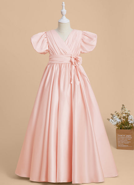Robe Trapèze Satinée Poudrée