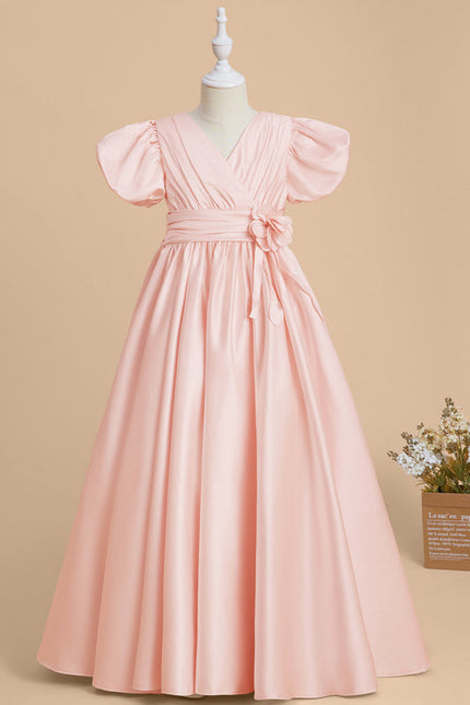 Robe Trapèze Satinée Poudrée
