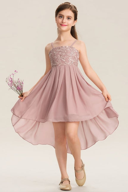 Robe Trapèze Rose Pastel Dentelle