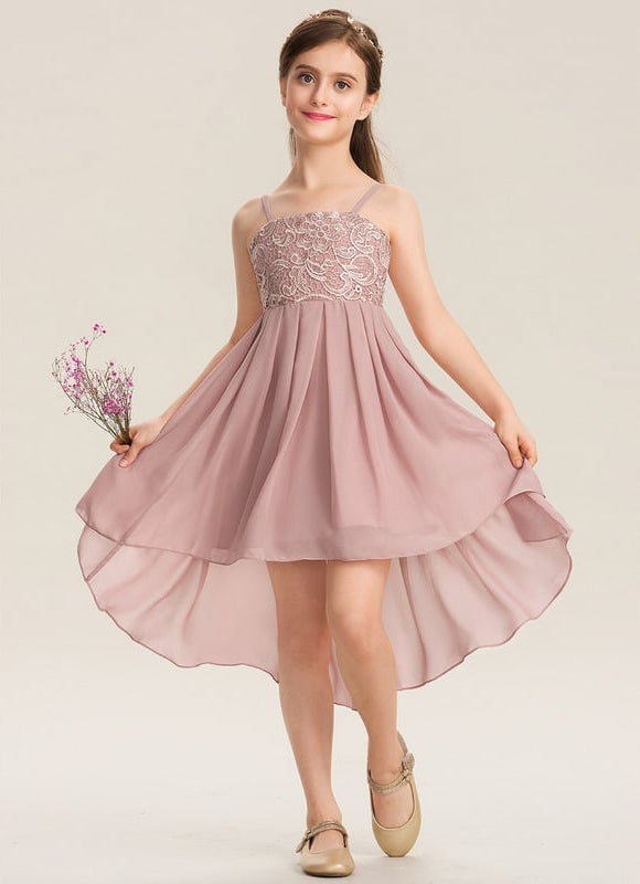 Robe Trapèze Rose Pastel Dentelle