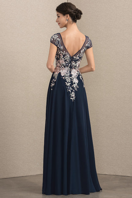 Robe Trapèze Bleu Marine Dentelle Mariée - gallery 3