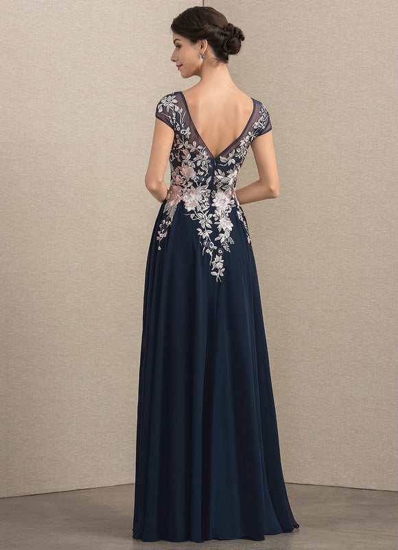 Robe Trapèze Bleu Marine Dentelle Mariée - gallery 3