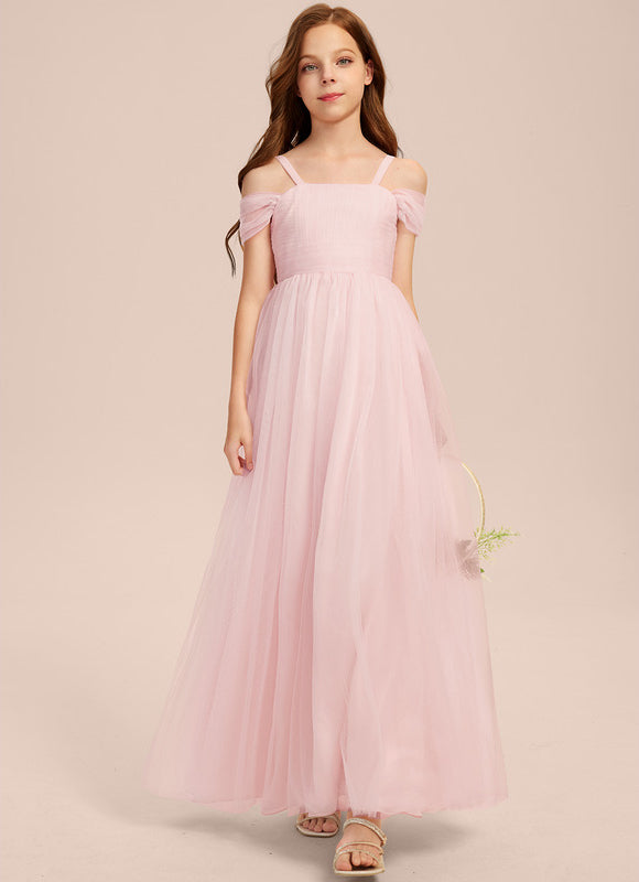 Robe Trapèze Rose Pastel Long Décolletée Épaules - gallery 7