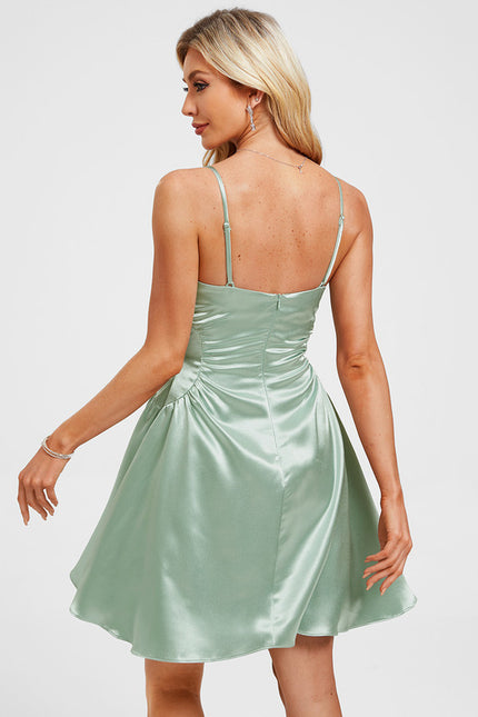 Robe Trapèze Satinée Ajustée Chic - gallery 6