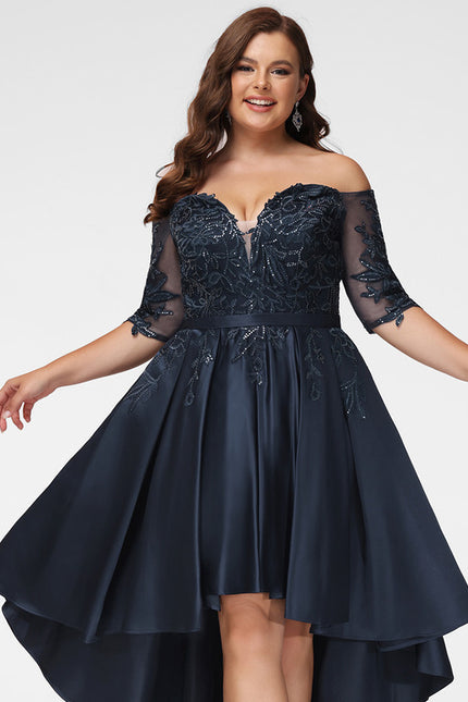 Robe Trapèze Élégance Marine Éclatante - gallery 8