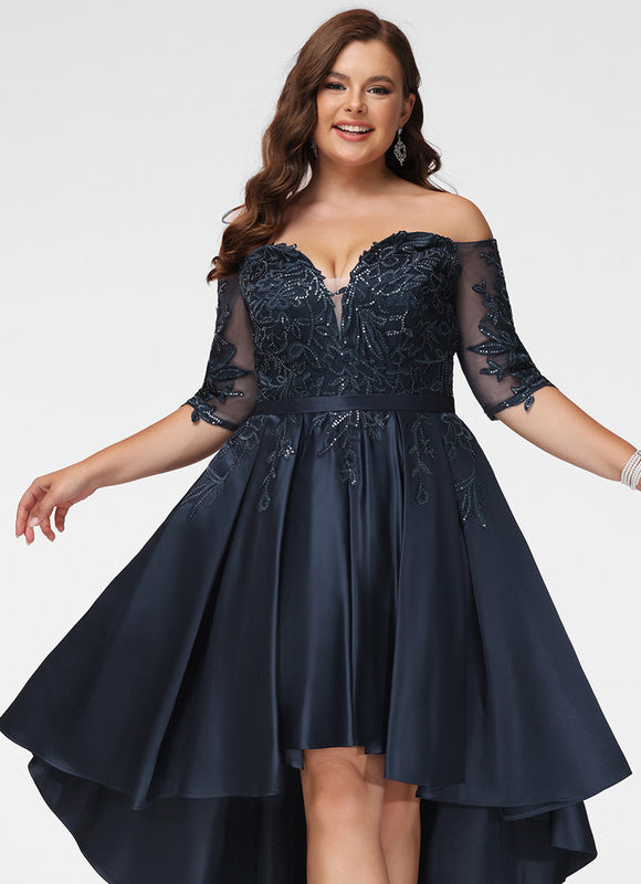 Robe Trapèze Élégance Marine Éclatante - gallery 8