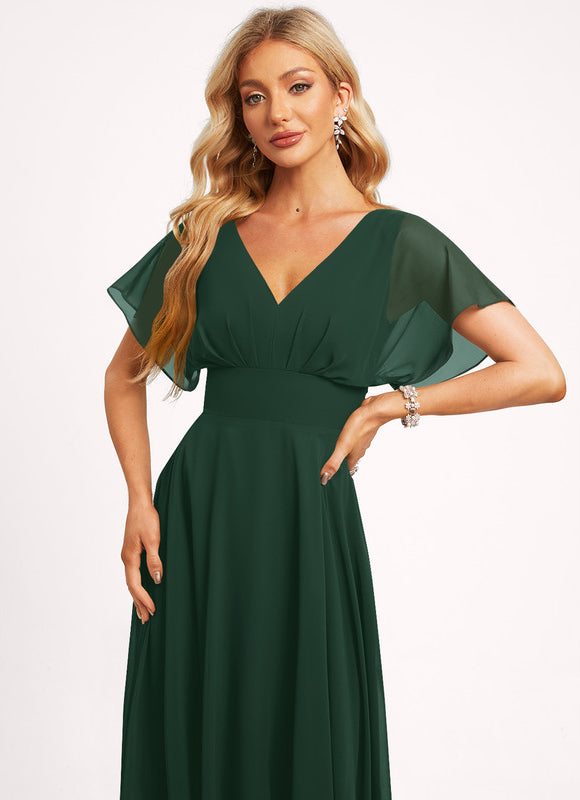 Robe Trapèze Longue Beige Élégante - gallery 5